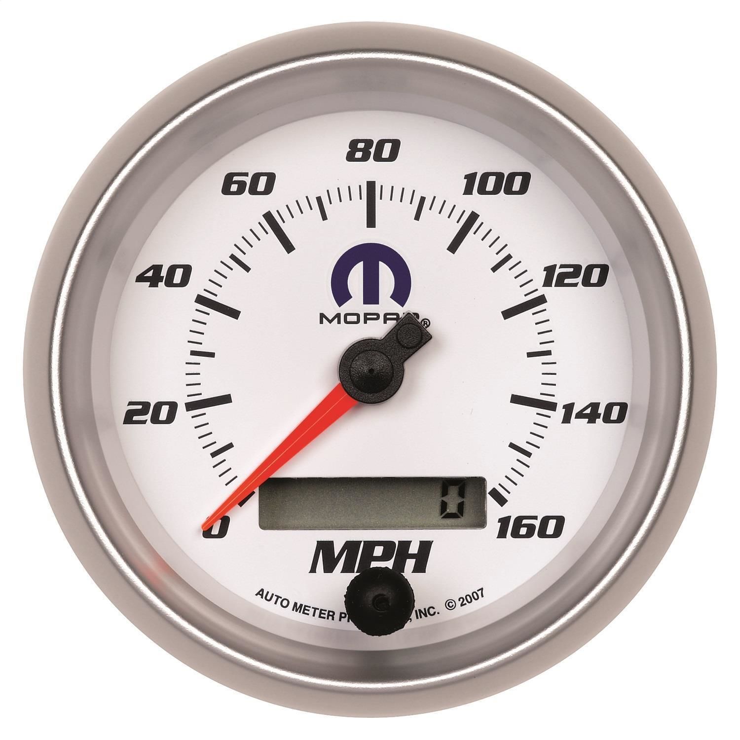 AutoMeter White 3 3/8in 0160 MPH Mopar Electric Speedometer Gauge
