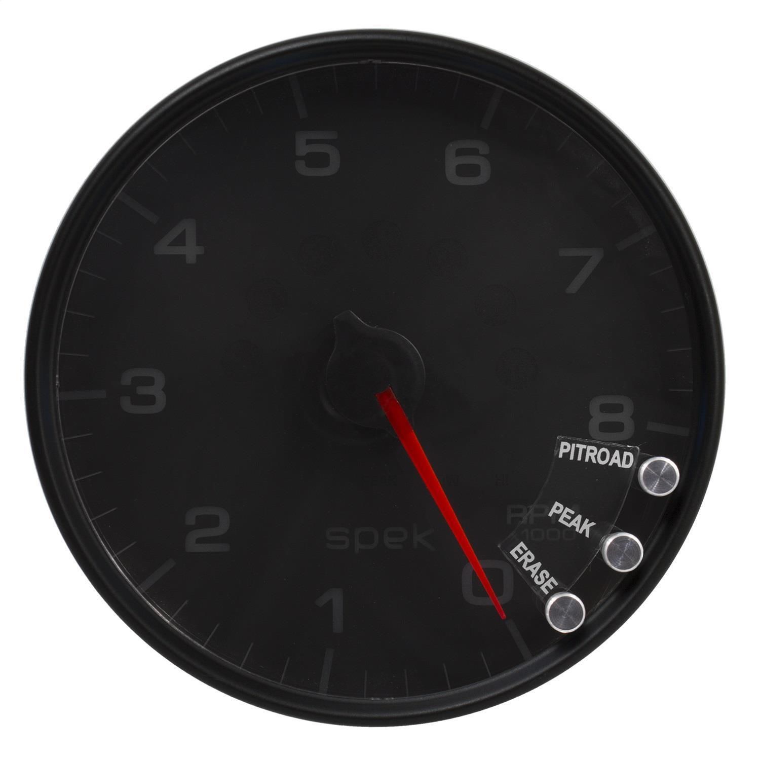 AutoMeter 5in 08,000 RPM InDash Black and Black SpekPro Tachometer