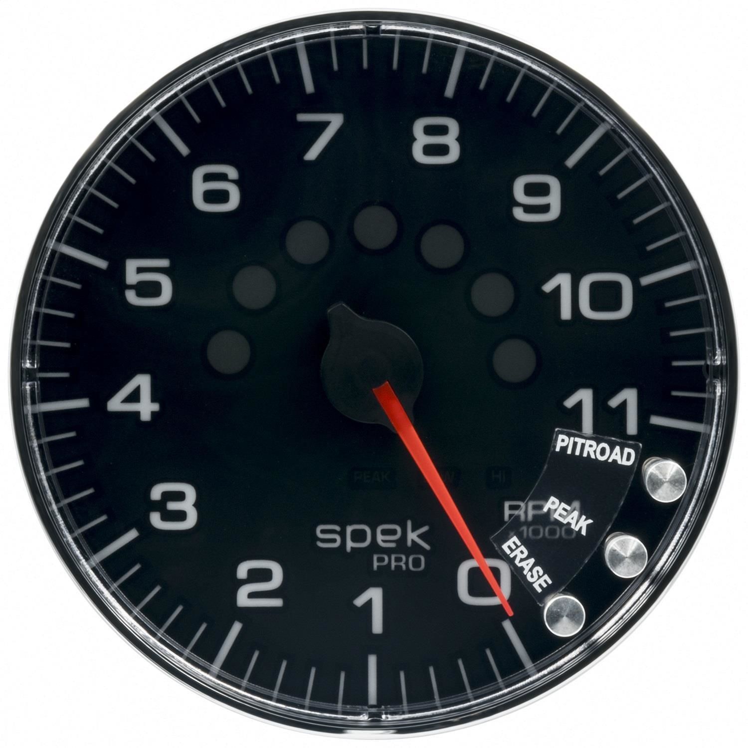 AutoMeter 5in 0-11000 RMP In-Dash Spek-Pro Black/Chrome Tachometer