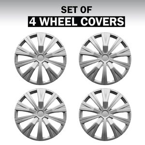 Autosmart Silver 16in Plastic Universal Wheel Cover Set 4 Piece