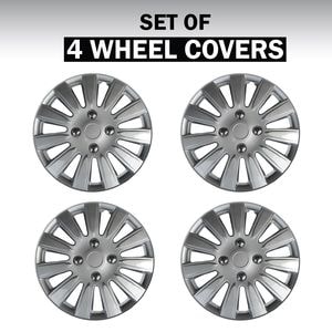 616 Replacement 15 Inches Metallic Silver Hubcaps 4pcs Set Hub