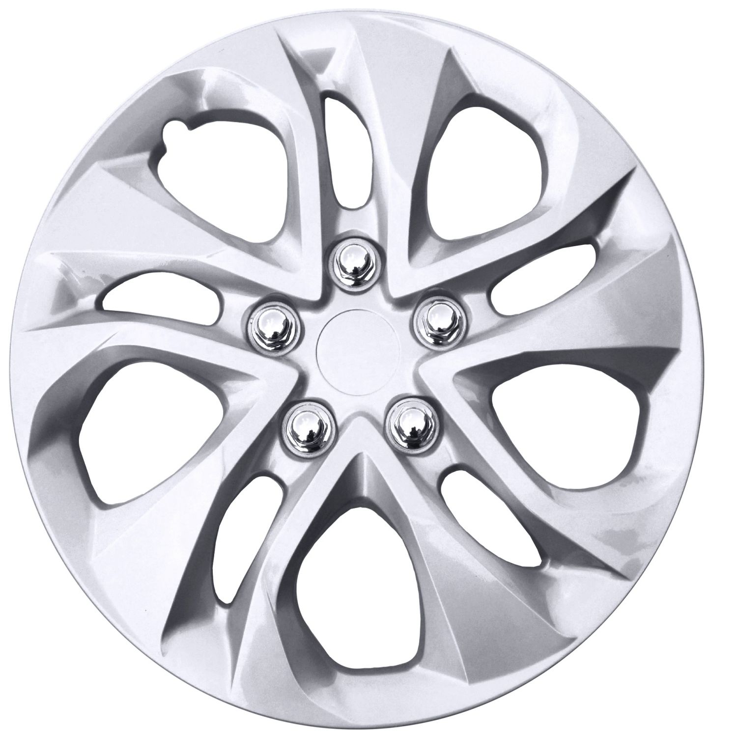 KT KT105316SL Silver 16in ABS Plastic Universal Wheel Cover
