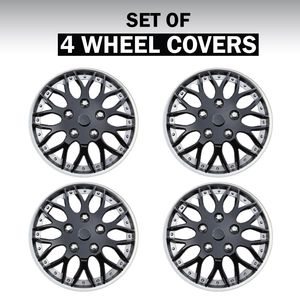 616 Replacement 15 Inches Metallic Silver Hubcaps 4pcs Set Hub