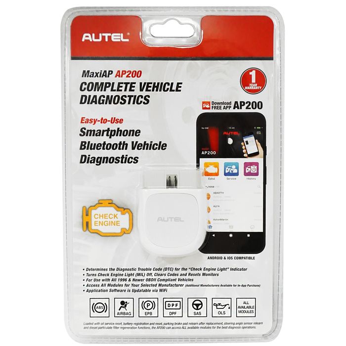 Xmas Sale)Autel MaxiAP AP200 Bluetooth OBD2 Scanner Auto Car Check Engine  Light Code Reader for Family DIYers –