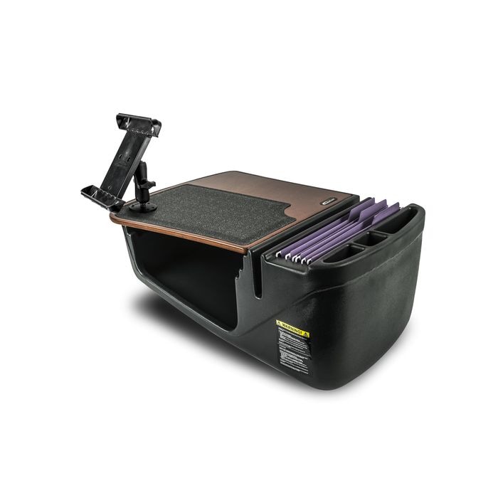 AutoExec Efficiency Grip Master Car Desk Mahogany with Power Inverter ...
