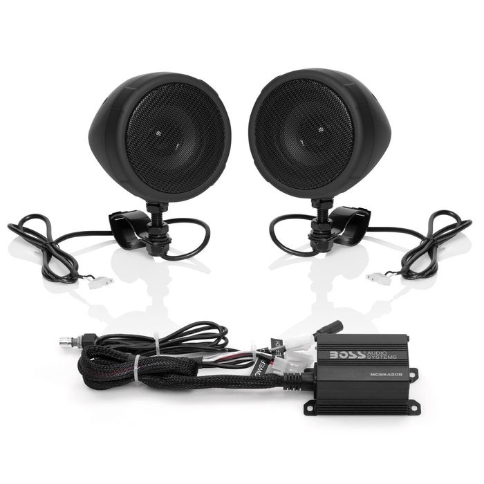 Boss Audio Black 2 Speaker with Amp Motorcycle System