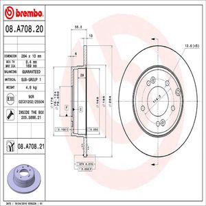 Brembo Disc Brake Rotor 09.9464.21 for Mazda 3