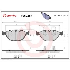 Brembo Ceramic Premium Brake Pads P06028N for BMW X5