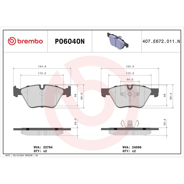 Brembo Ceramic Brake Pads P06040N