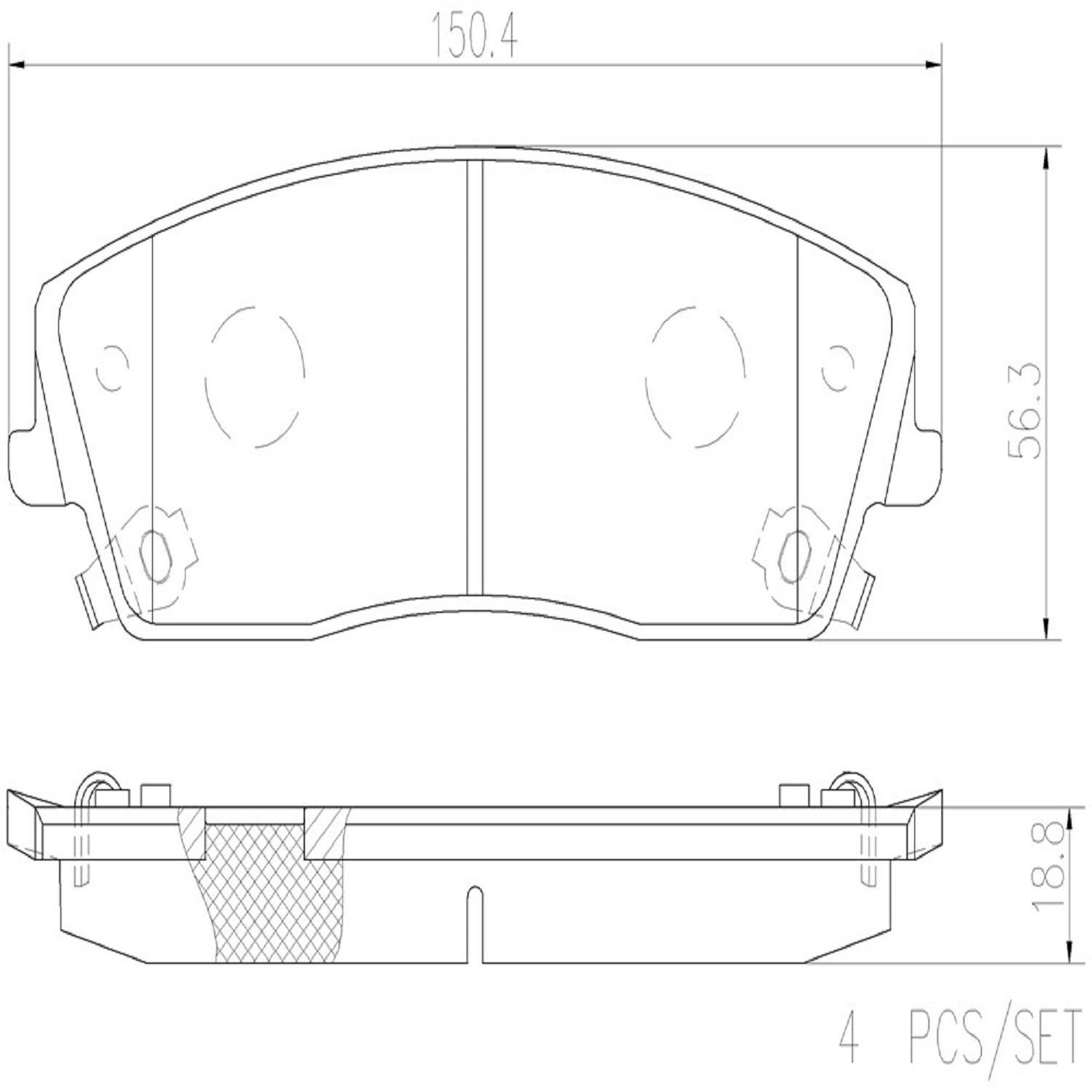 Brembo Premium NAO Ceramic Brake Pads P11019N