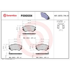 Brembo Ceramic Disc Brake Pad Set P59055N for Chevrolet Camaro