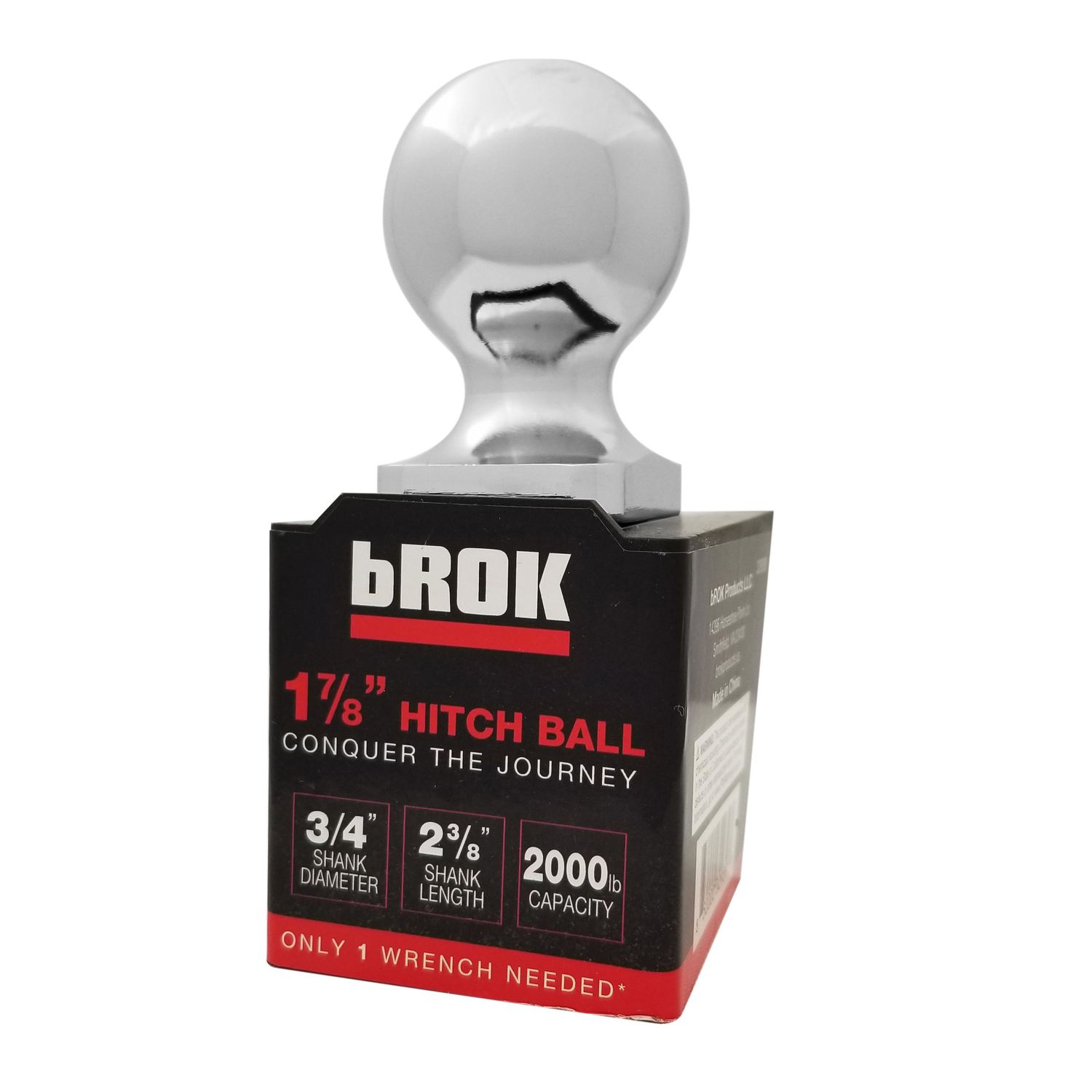 Buyers Products 2-5/16 Inch Chrome Hitch Ball With 1 Inch Shank - View #5