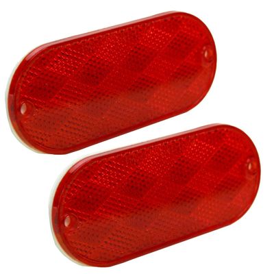 Red Oval Stick-On Reflectors, 2-Pack