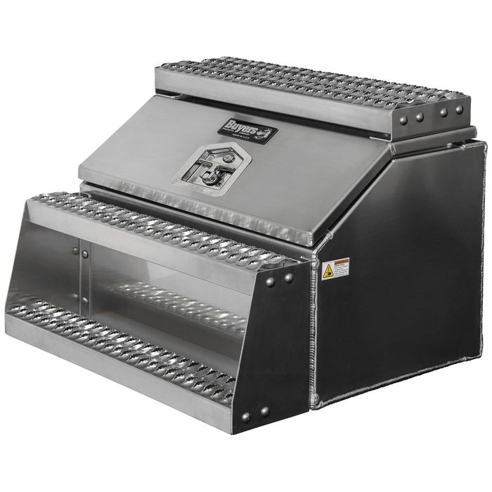 Buyers Products 30in Width Heavy Duty Smooth Aluminum WideOpen Step Box for Semi Trucks