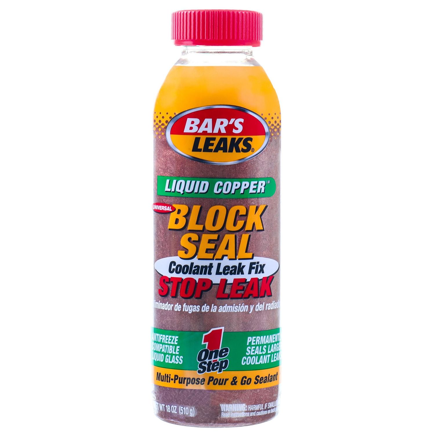 Bar's Leaks Block Seal Liquid Copper Intake and Radiator Stop Leak 18oz