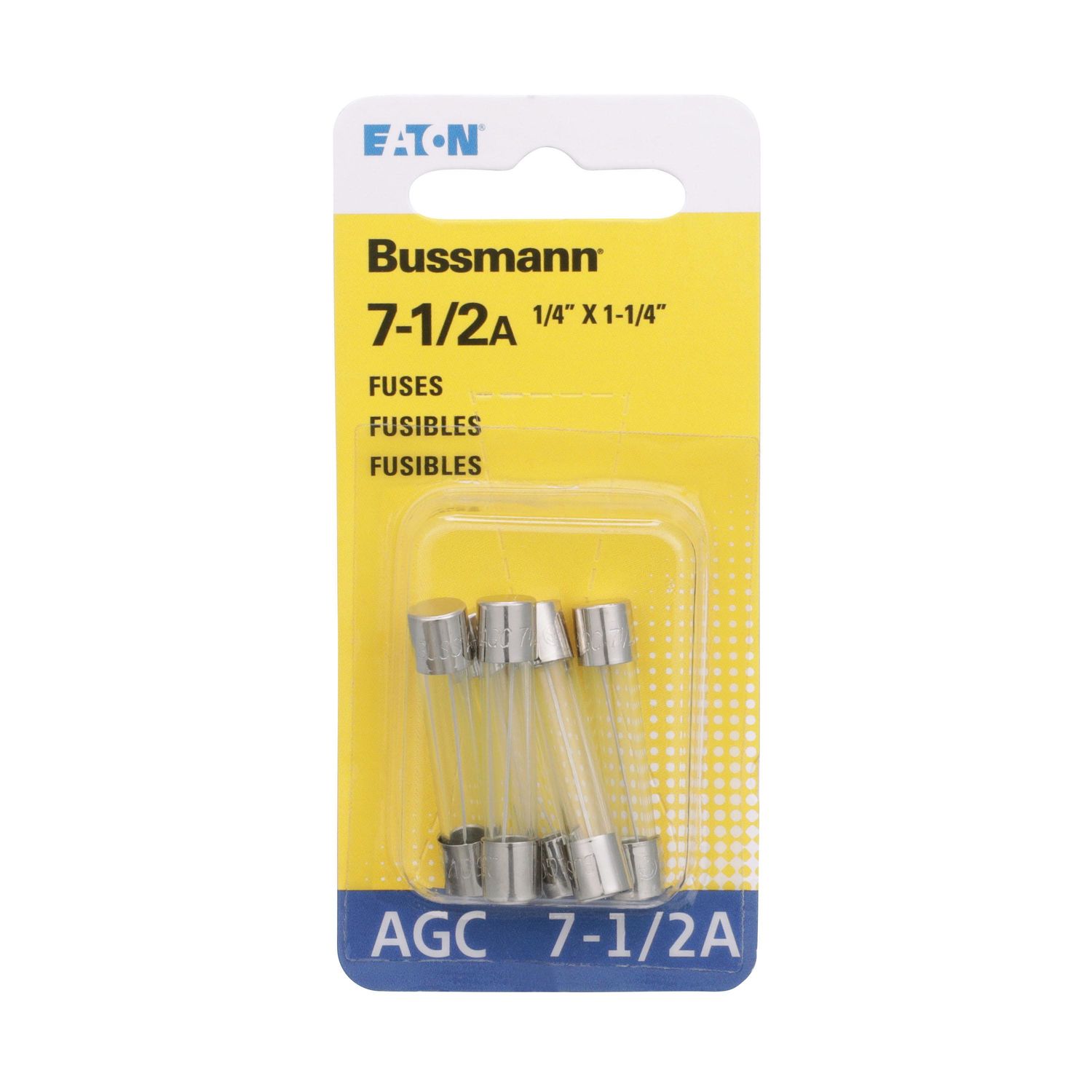Bussmann 7.5 Amp AGC Glass Fuse 5 Piece