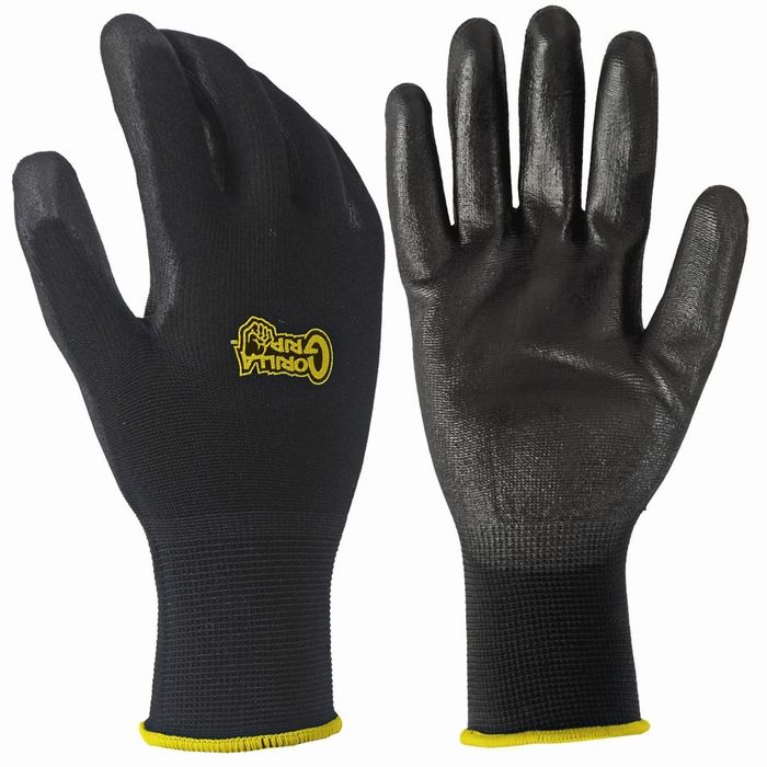 Gorilla Black Vinyl Gloves Medium