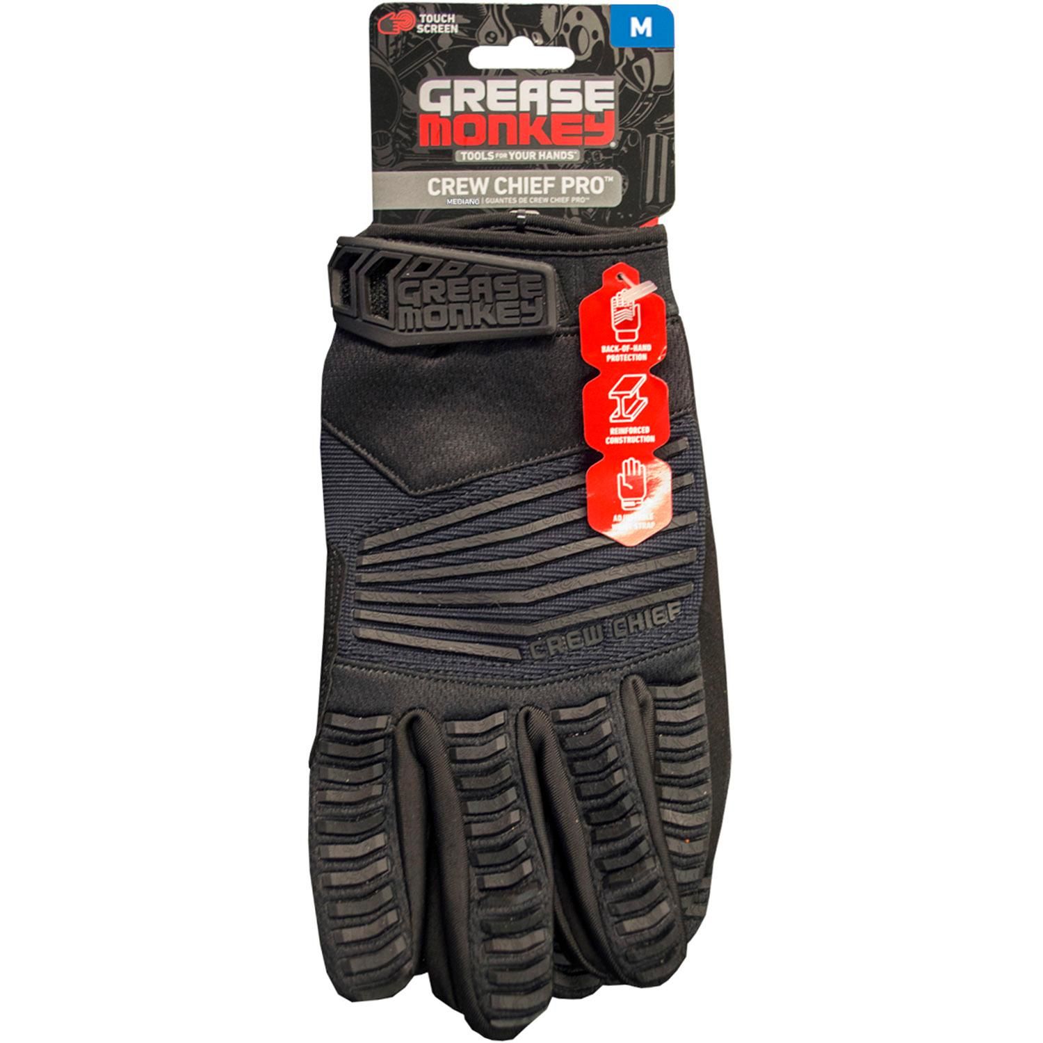 Grease Monkey Black Crew Chief Pro With Touchscreen Medium Mechanic Gloves