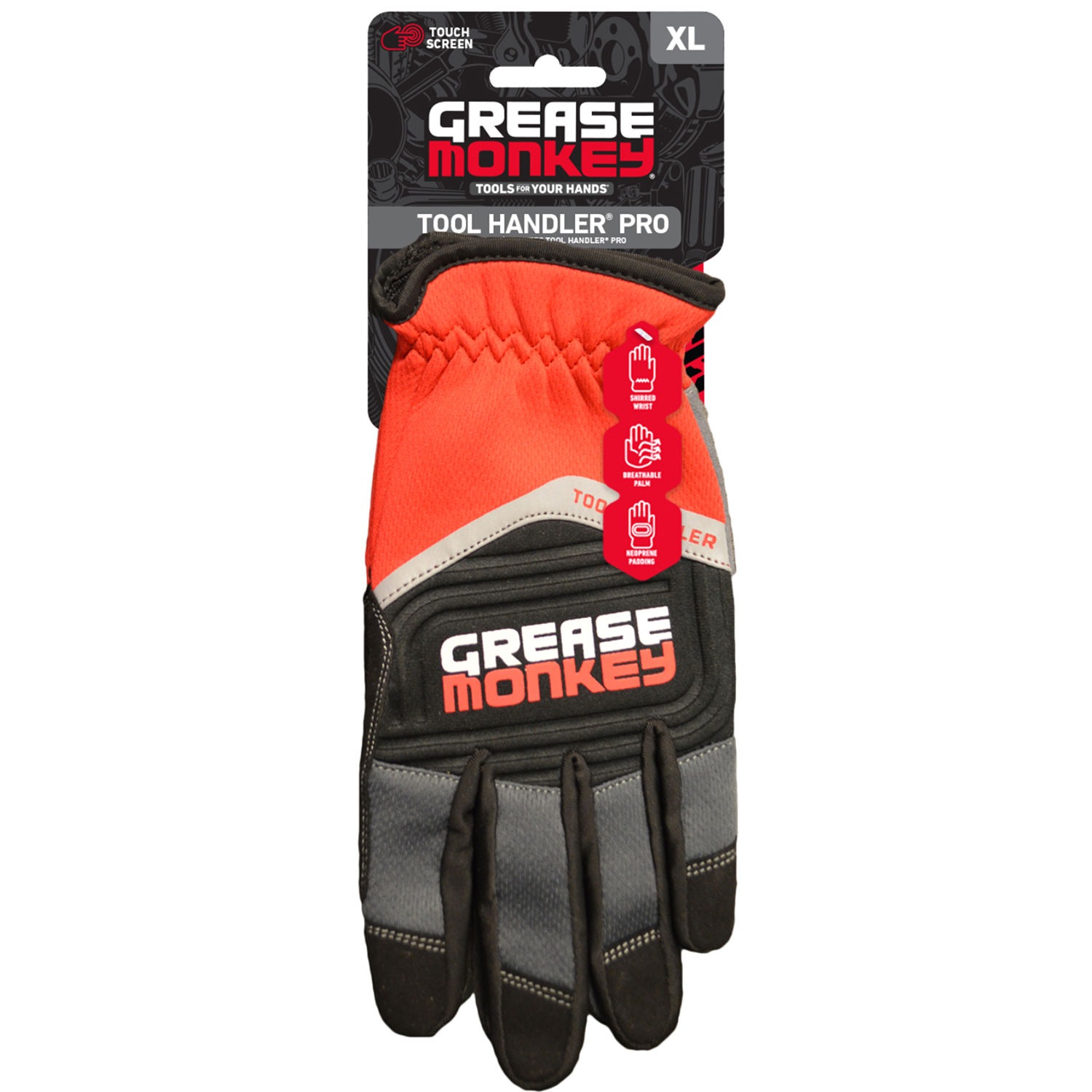 Grease Monkey Black And Red Tool Handler Pro XLarge Mechanic Gloves