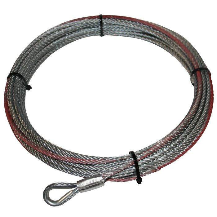 Bulldog Winch 6.4mm x 55ft 6000 Gray Winch Rope Wire for 15022