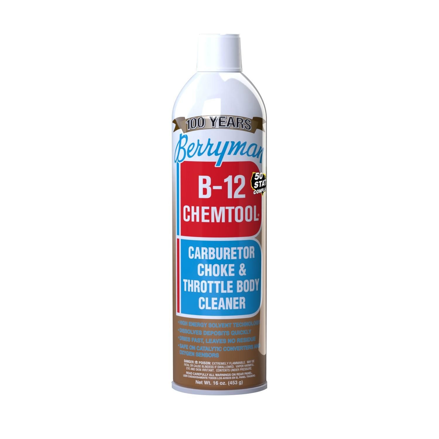 Berryman B12 Chemtool Carburetor Choke & Throttle Body Cleaner 16oz