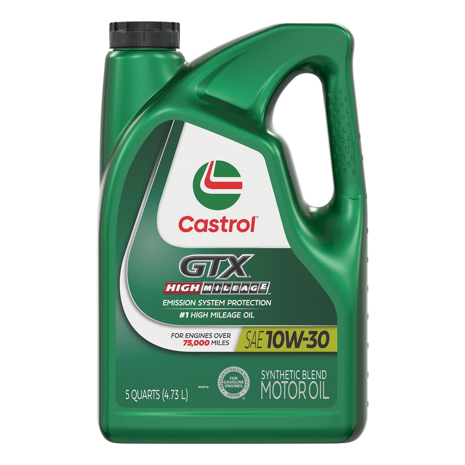 Castrol GTX Engine Oil High Mileage Synthetic Blend 10W-30 5 Quart