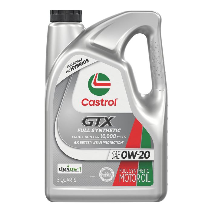 Castrol GTX Standard Full Synthetic Engine Oil 0W-20 5 Quart