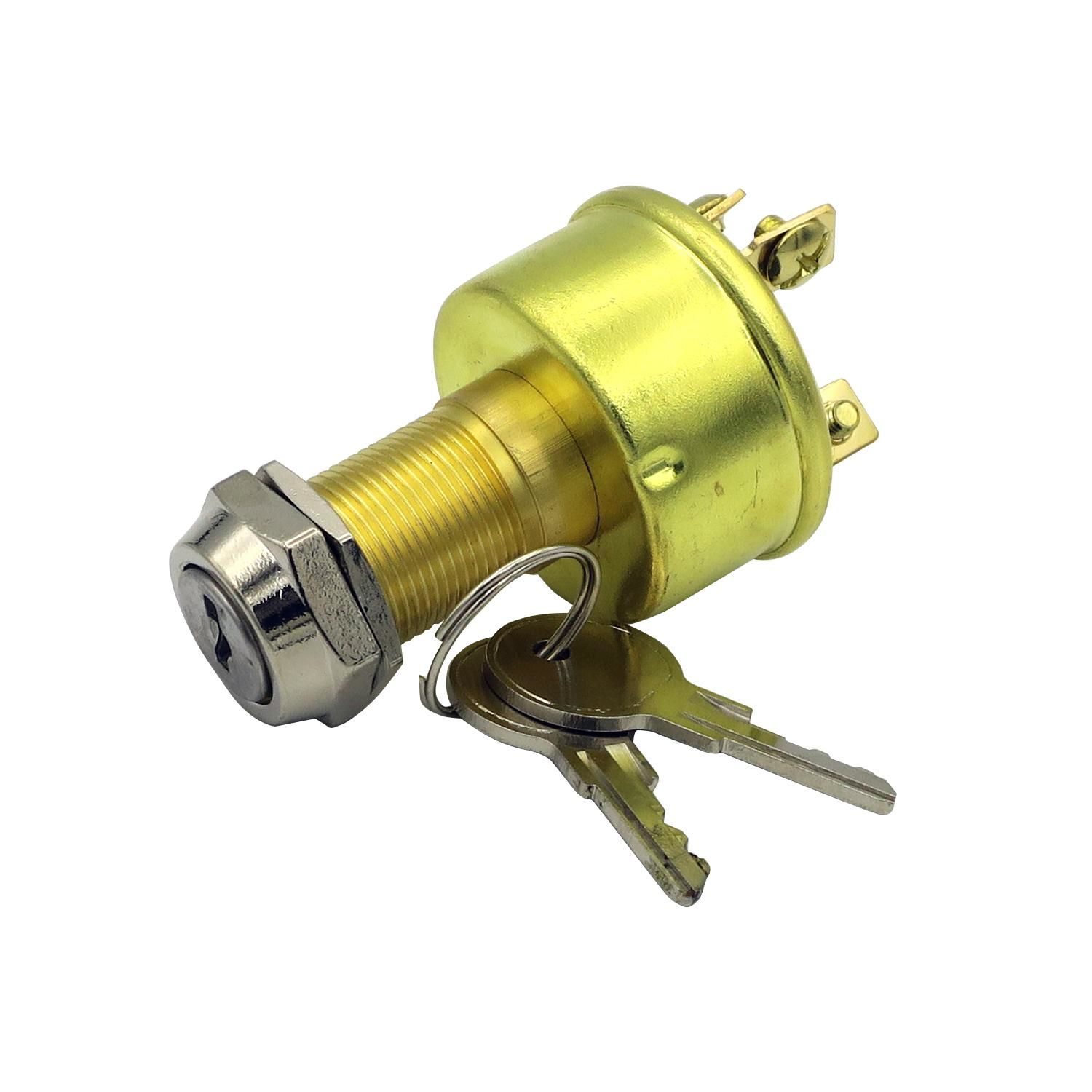 Cambridge 15 Amps Brass 3 Position Starter Ignition Switch with Keys