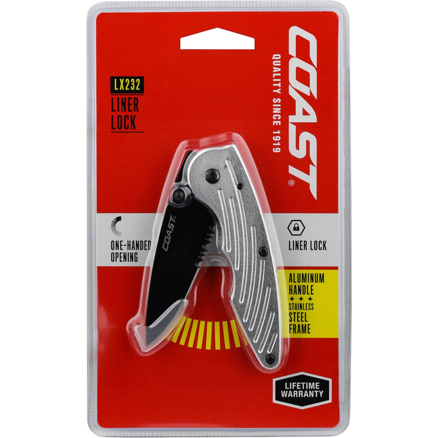 Coast Cutlery Black Handle Serrated Knife