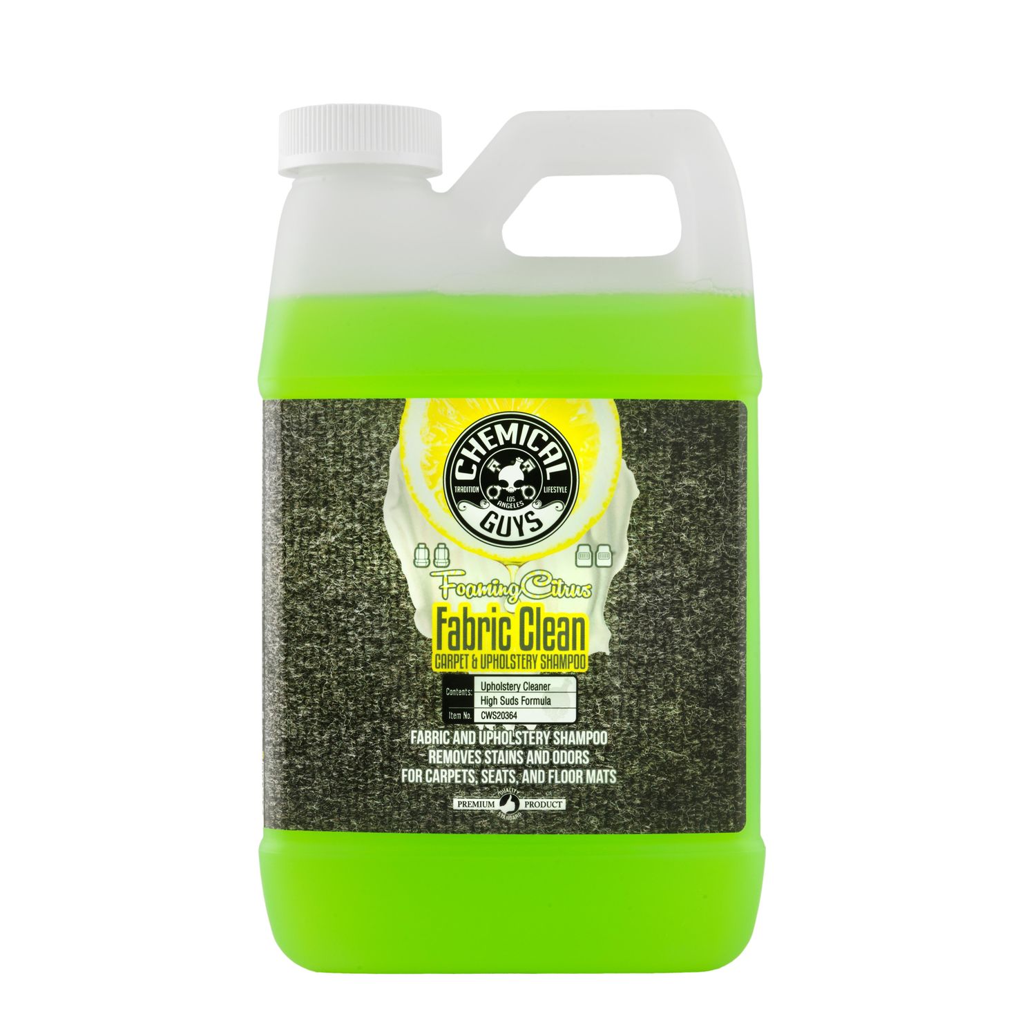 Chemical Guys Foaming Citrus Fabric Clean Carpet and Upholstery Shampoo 64oz