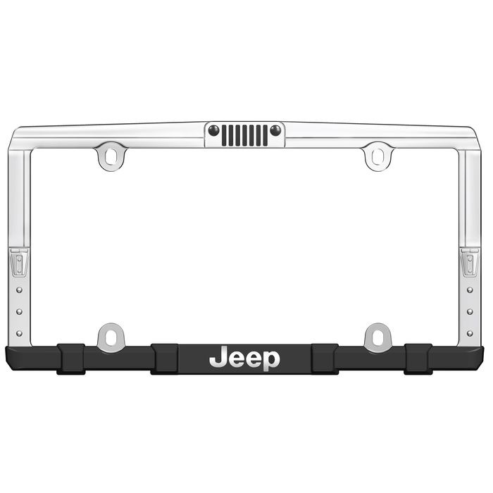 Chroma Graphics Jeep Grill License Plate Frame : Chrome, Black Metal,  Excludes Mounting Hardware 42517 - Advance Auto Parts