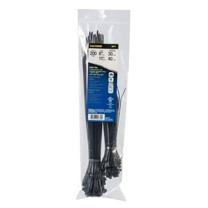 Calterm 6in and 11in 30lbs and 40lbs UVB Cable Ties Assortment 200 Piece