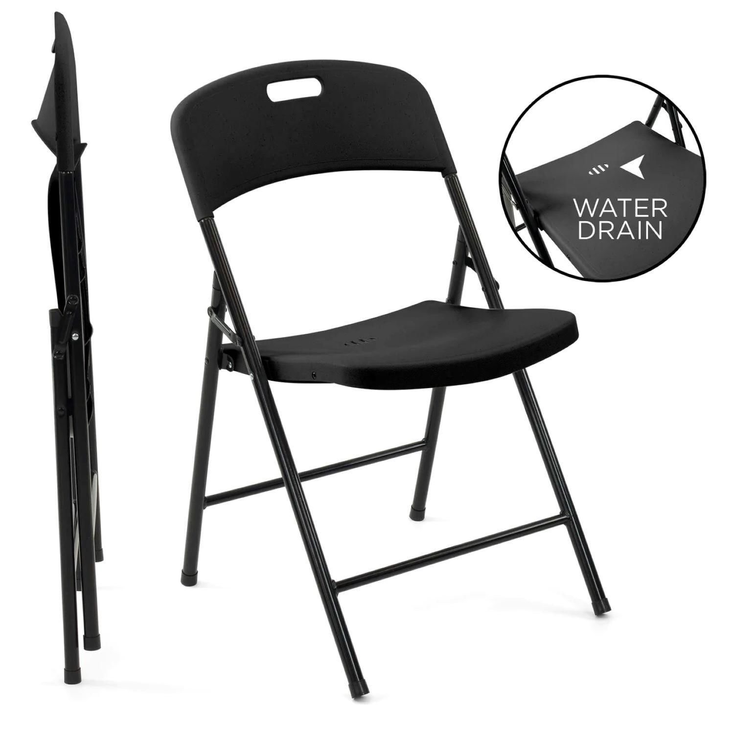 Creative Outdoor Distributor Black Premium Folding Chair Set of 4
