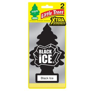 Little Trees Black Ice Xtra Strength Scent Hanging Air Freshener 2 Pack