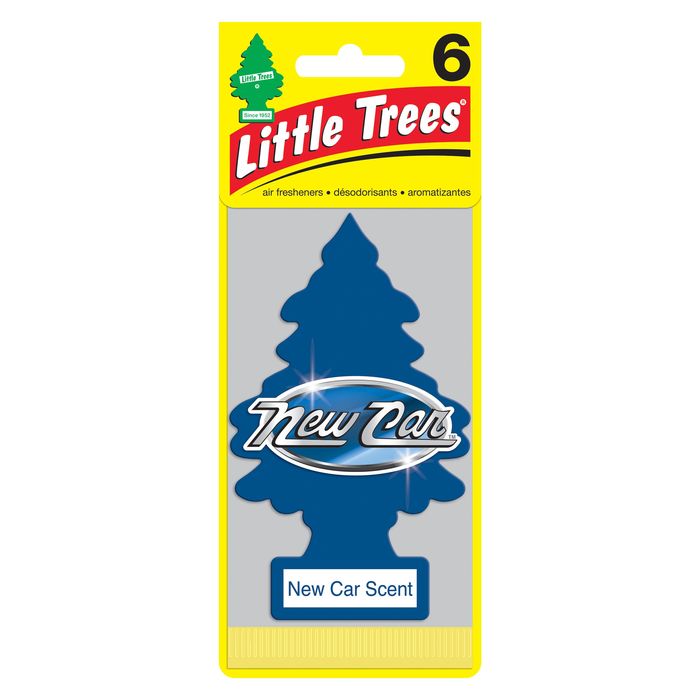 Little Trees Auto Air Freshener, Hanging Card, New Car Scent Fragrance  6-Pack