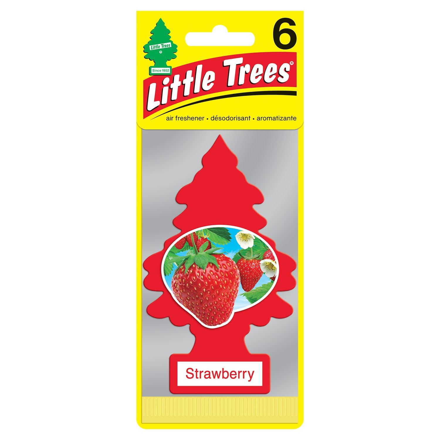 Little Trees Hanging Air Freshener Strawberry Scent 6 Piece