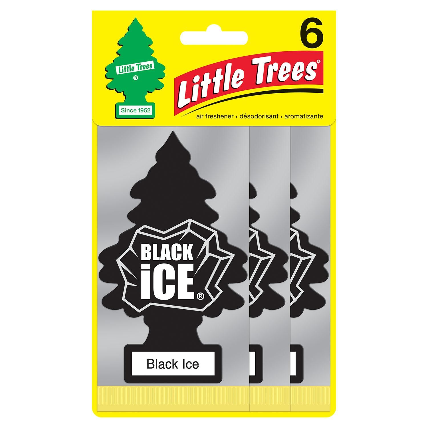 Little Trees Hanging Air Freshener Black Ice Scent 6 Piece