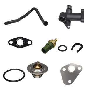 Mk4 Golf 1.8T Coolant Flange KSTE 4-Piece Aluminum Coolant Hose Flange Kit - Fits Mk4 Golf 1.8T (2000-2005) & Audi TT, Replaces 06A121132A Aluminum Coolant Flange Set