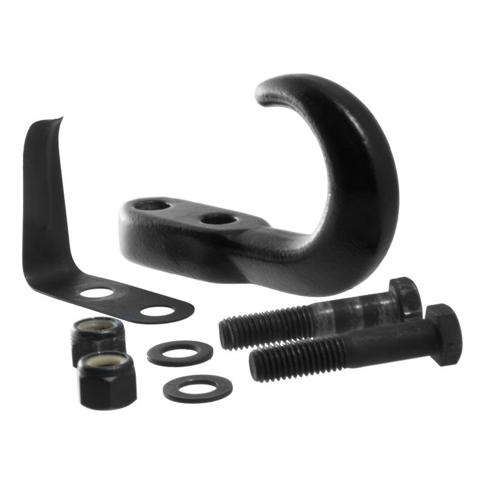 CURT 10000lbs Capacity Bolt-On Black Steel Tow Hook with Spring