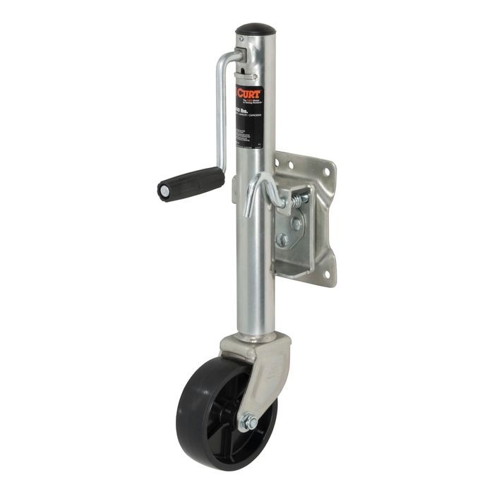 CURT 10in 1,200lbs Travel Marine Jack with 6in Wheel