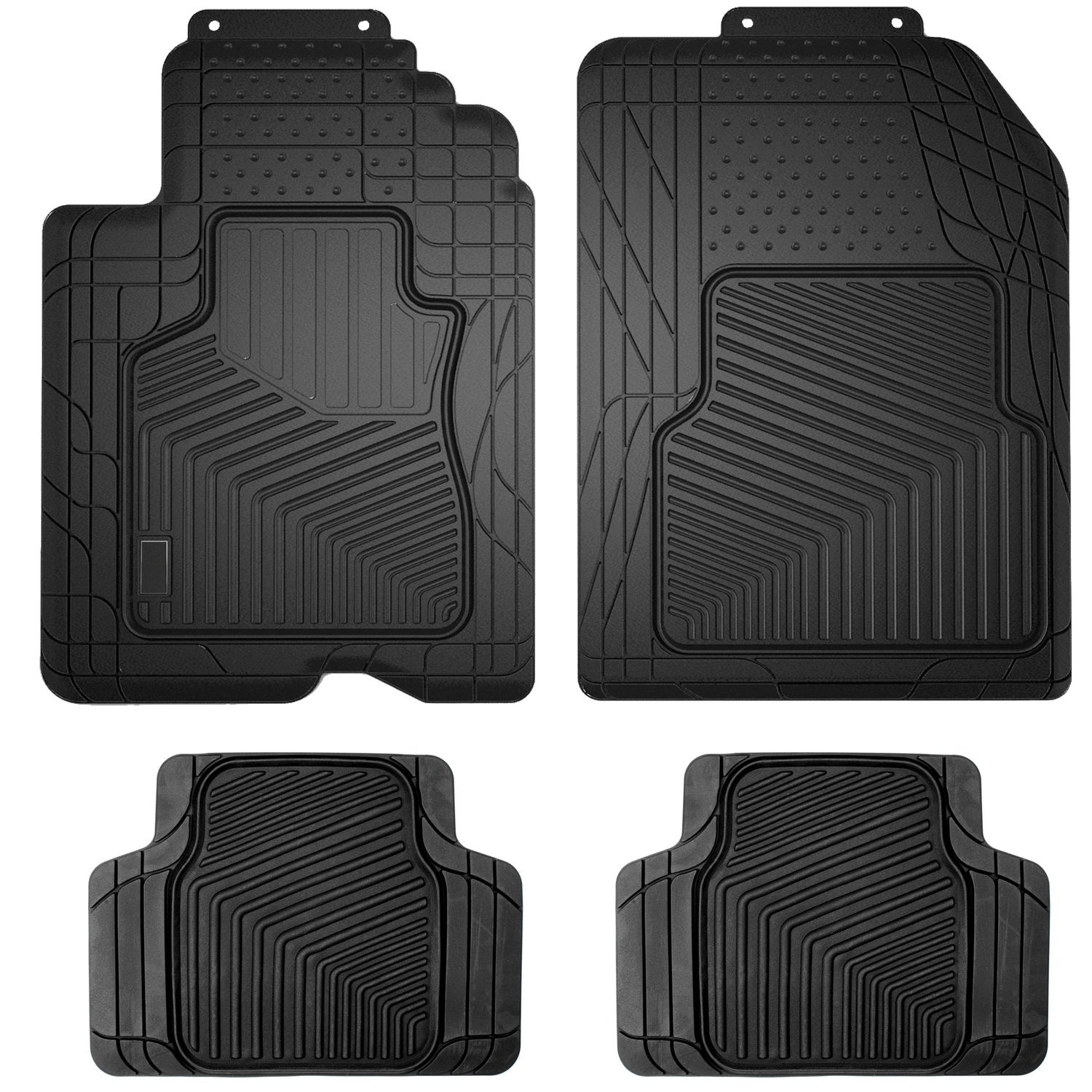 Custom Accessories Black Rubber Floor Mats 4 Piece