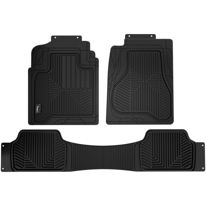 Custom Accessories Black Rubber Truck Floor Mats 3 Piece