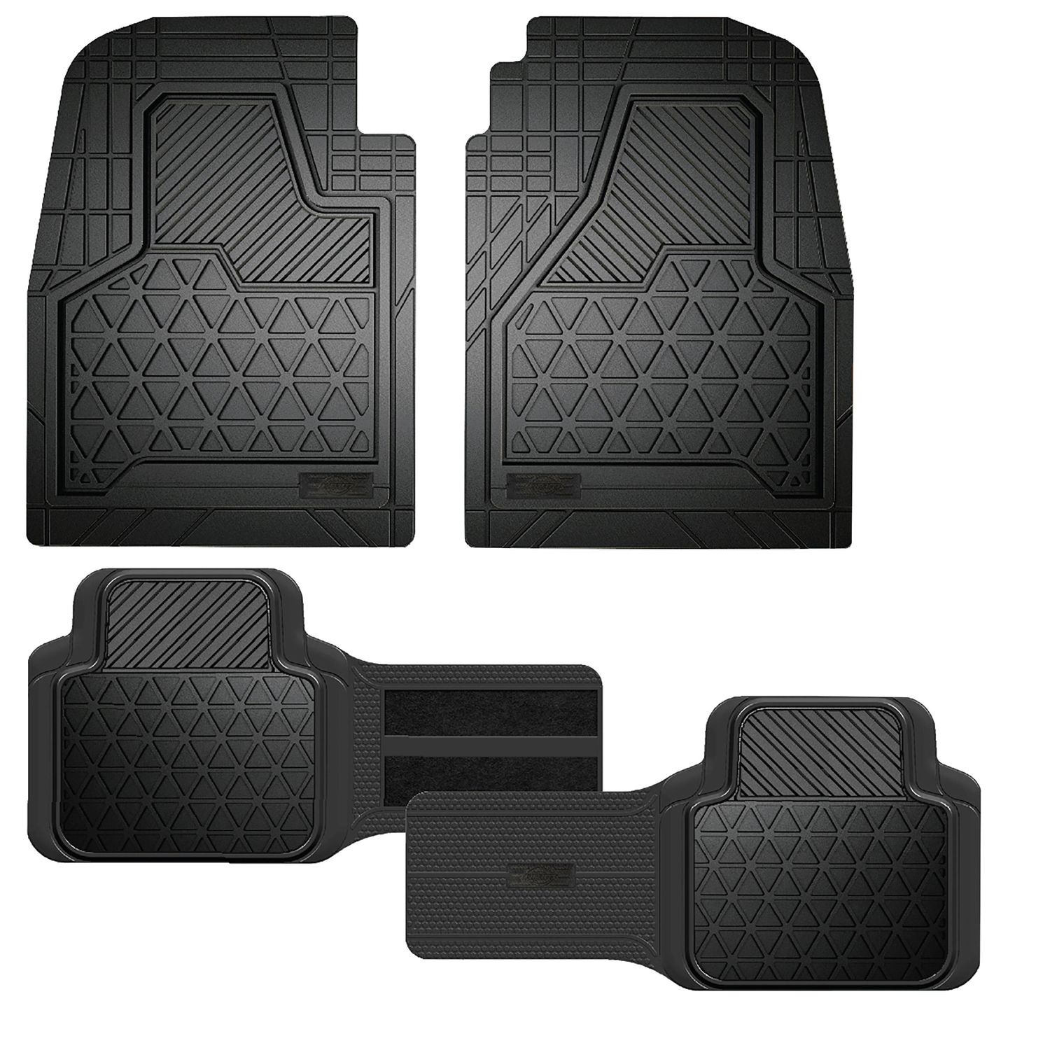 Dickies Black Rubber with Adjustable Rear Floor Mats 3 Piece