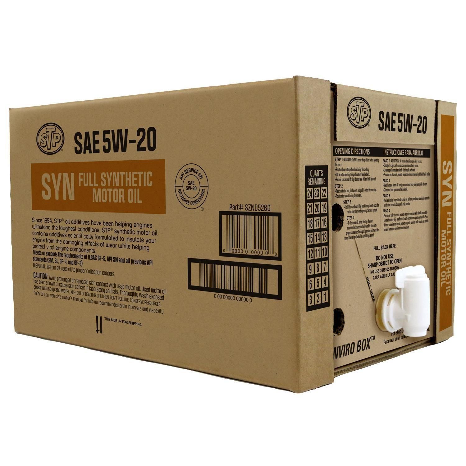 STP Engine Oil Full Synthetic 5W20 6 gal Box