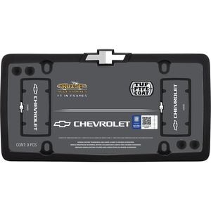Cruiser Accessories Matte Black Chrome Chevrolet License Plate Frame with Caps