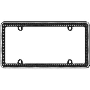 Carbon Fiber License Plate Frame - 2 Holes with Smoked Cover - Gloss Finish