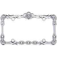 Cruiser Accessories Chrome Skull and Bone License Plate Frame