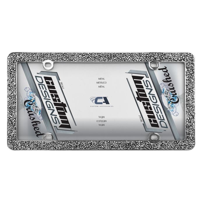 Auto Drive Crushed Bling Automotive Metal License Plate Frame, 90141w