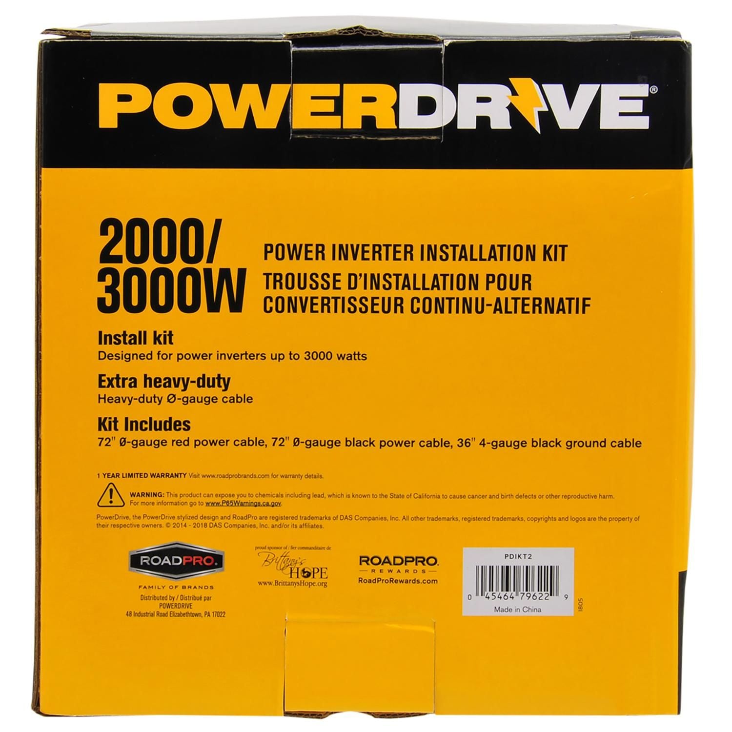 PowerDrive 2000 And 3000 Watt Power Inverter Installation Kit