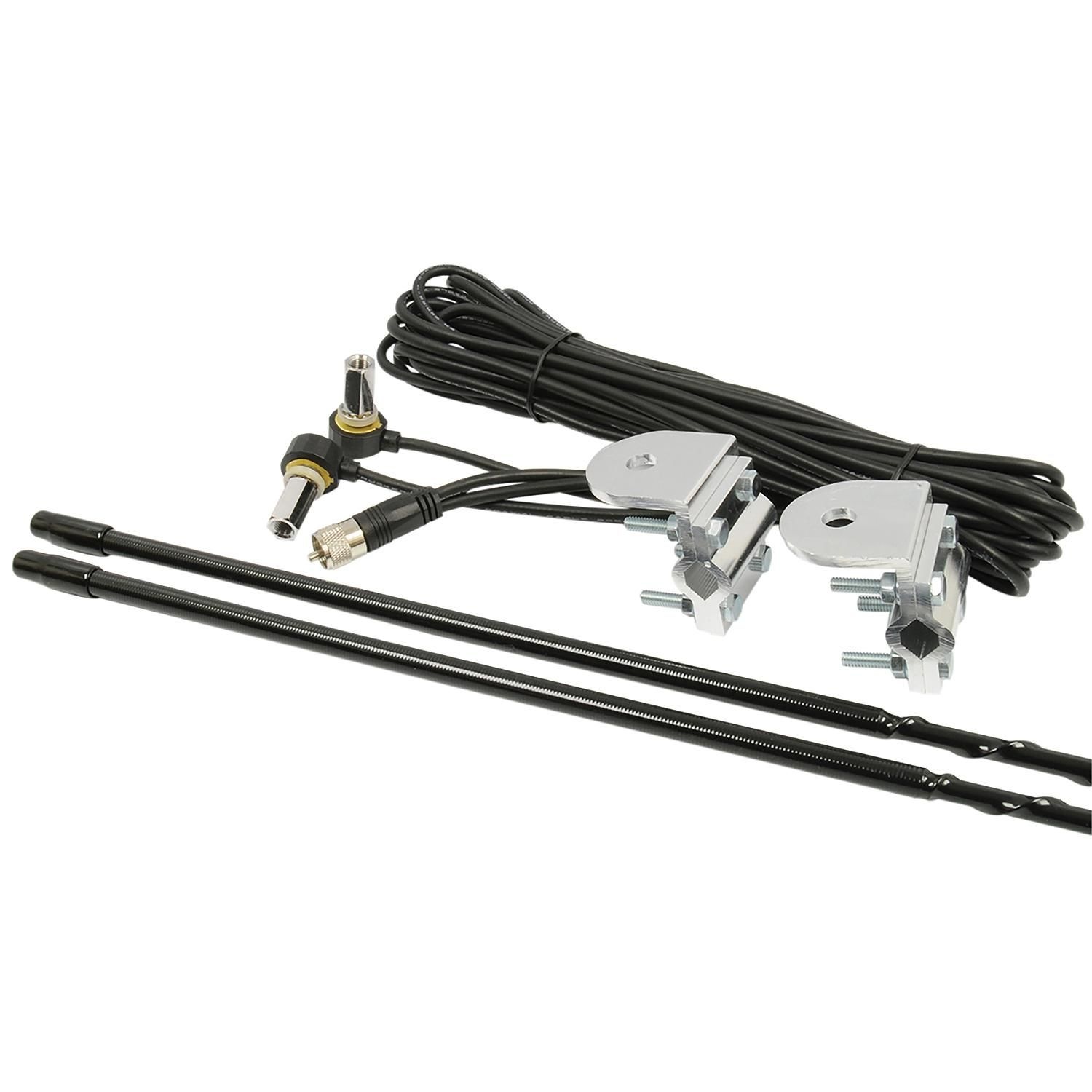 Road Pro 4ft 1000 Watt Platinum Series Dual Mirror Mount CBS Antenna Kit